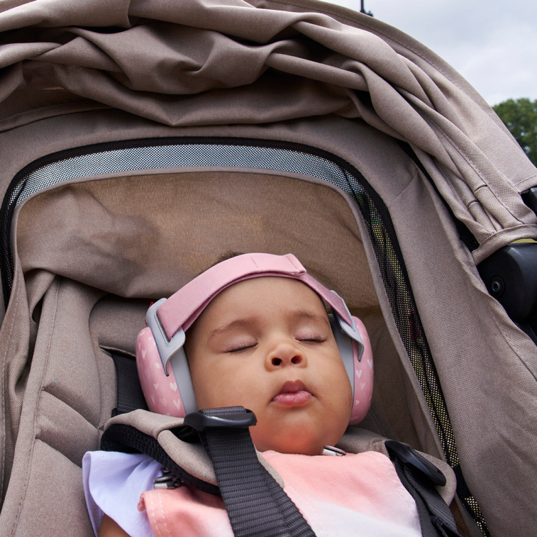 Baby sleeping while wearing muffy baby in sweet-hearts