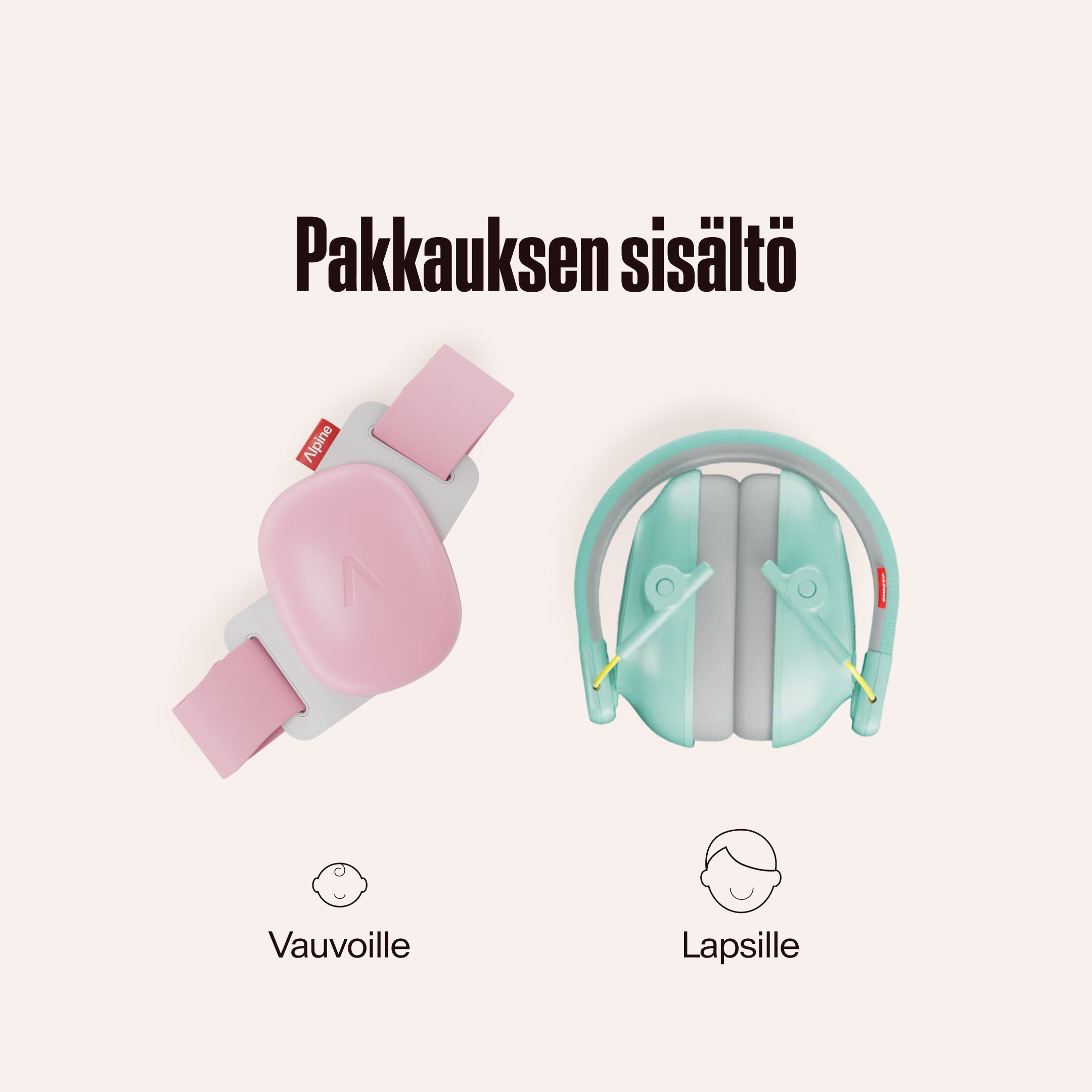 Alpine Muffy Baby- ja Alpine Muffy Kids -kuulosuojaimet tekstin &