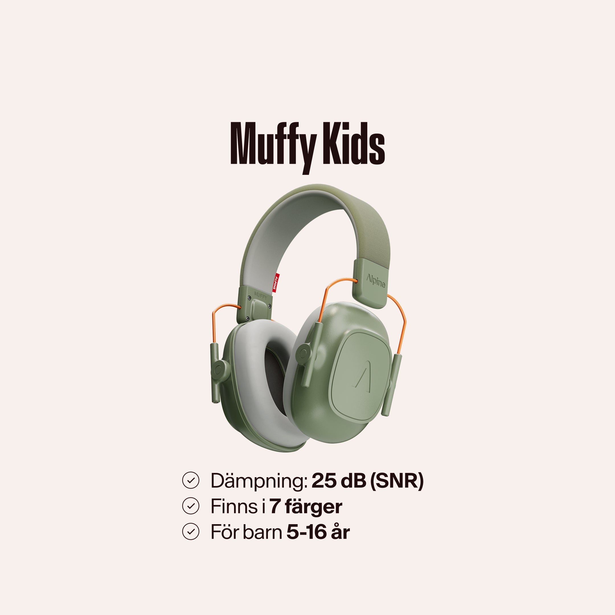Alpine Muffy Kids hörselkåpor med texten &