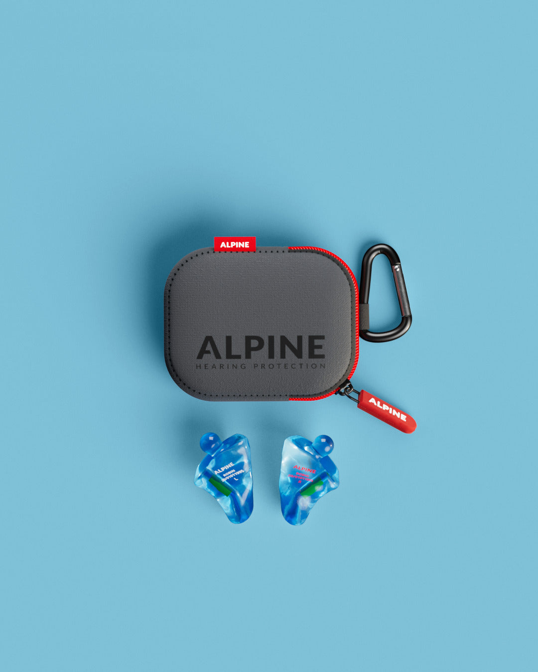 alpine flyfit custom 4d vliegtuig oordoppen op maat overzicht inclusief accessoires transparant blauw #color_transparant-blauw