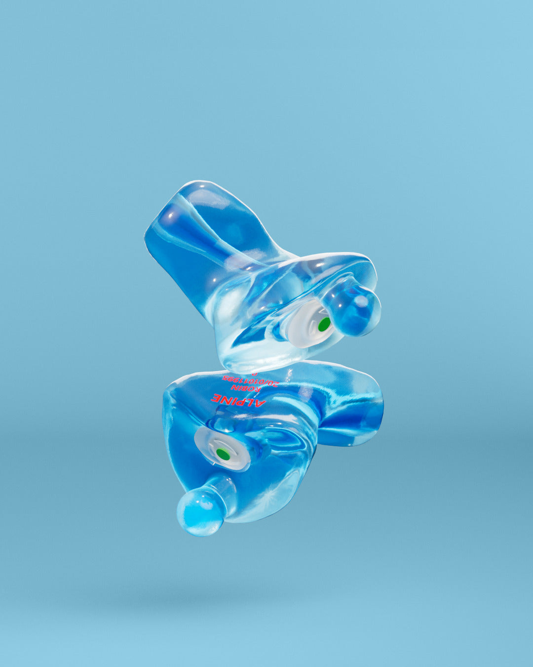 alpine partyplug custom oordoppen transparant blauw  