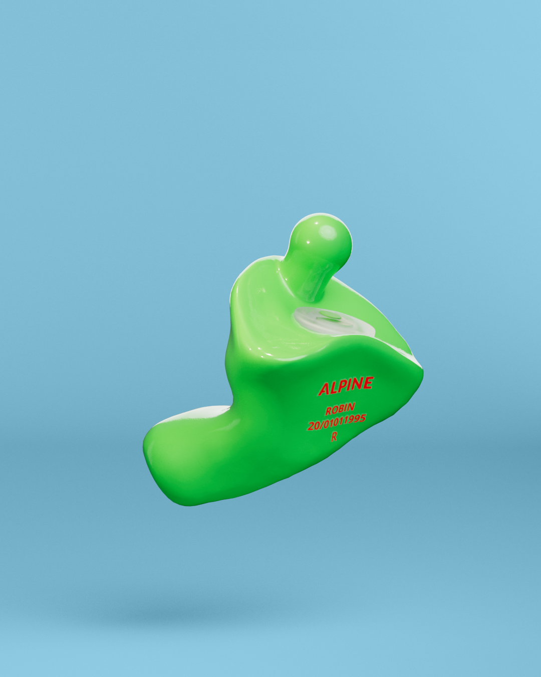 alpine partyplug op maat oordoppen  groen 