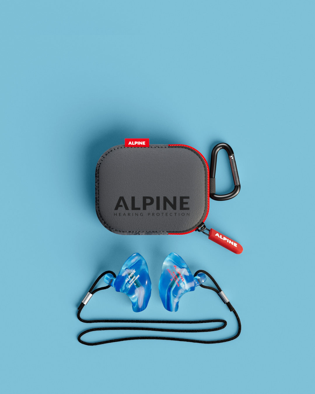 alpine worksafe custom 4d 1 stuk werk oordoppen op maat overzicht inclusief accessoires transparant blauw #color_transparant-blauw